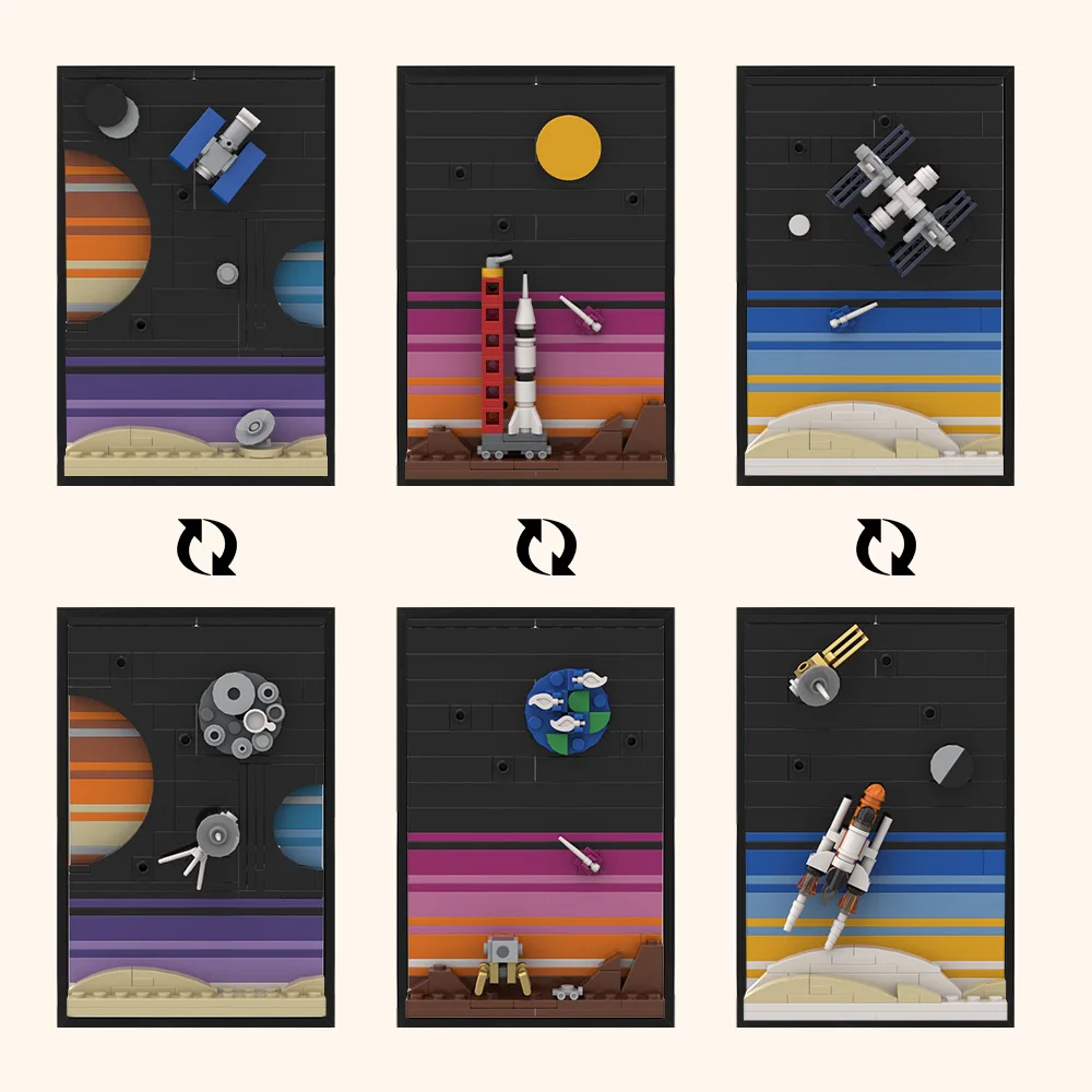 Diy Electronics Art - MOC Space Story Postcard Model Building