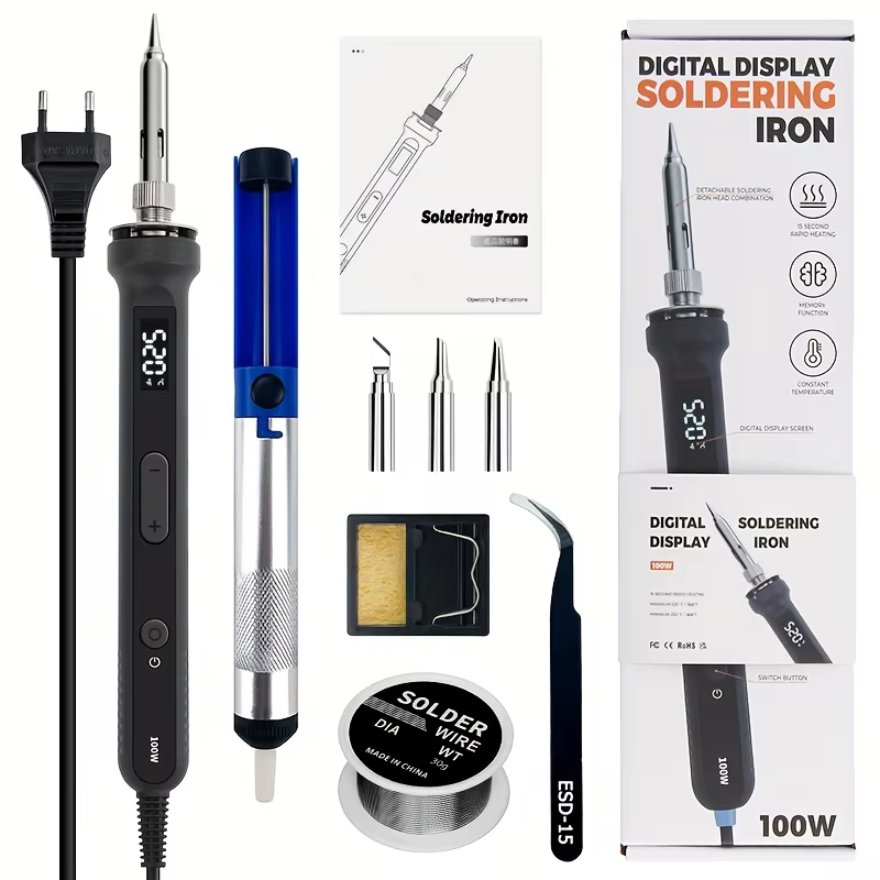 Learn Diy Electronics - 100W Digital Soldering Iron Kit Adjustable‑Temperature