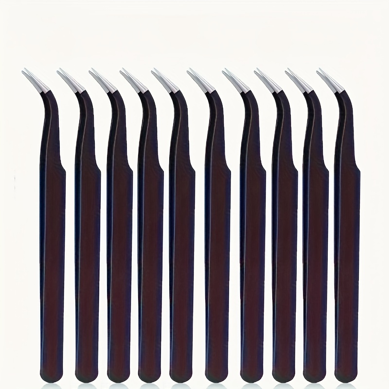Diy Electronics Art - 5/10pcs Stainless Steel Curved Tip Eyelash