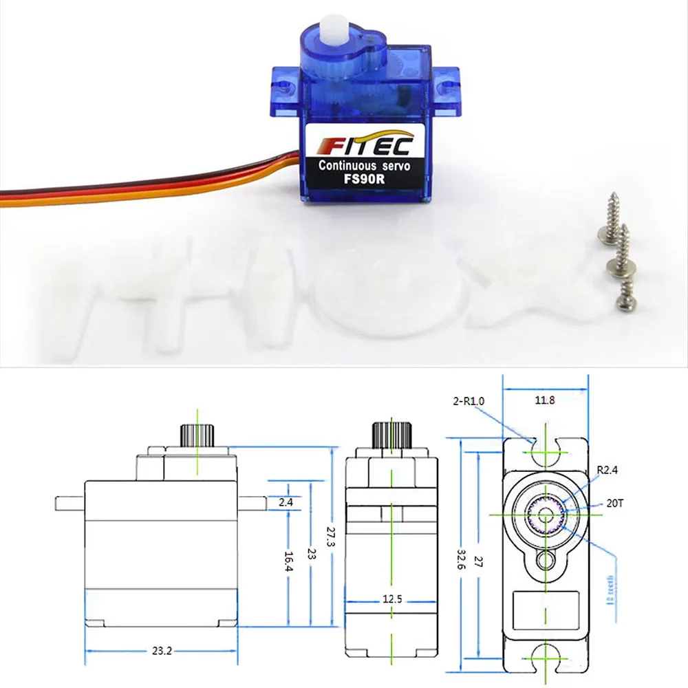 Feetech Mini FS90R Micro Servo - đánh giá và giá Diy Electric Car