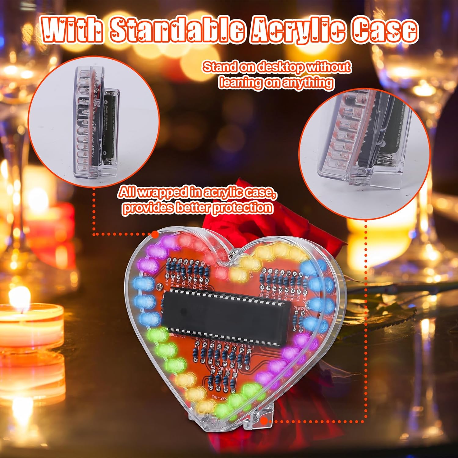 DIY Electronic Kit Heart Shape - đánh giá và giá Diy Electronics Projects For Students