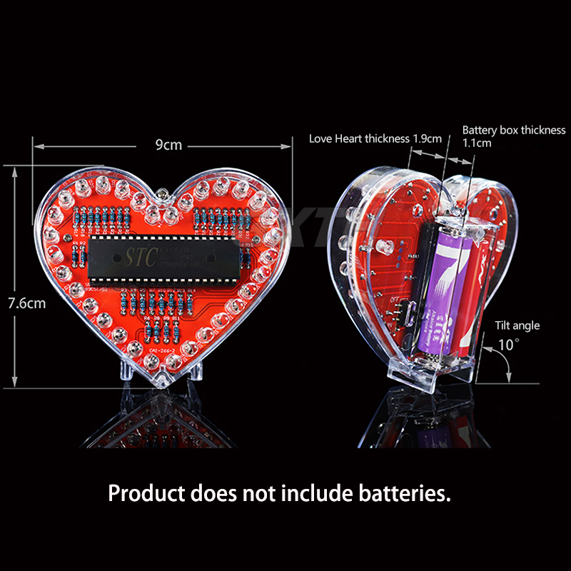 Colorful LED Love DIY Kit MCU  - đánh giá và giá Diy Electronics Projects For Students