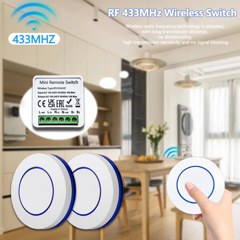433HMz Wireless Light Switch 1 - đánh giá và giá Diy Electronics Button