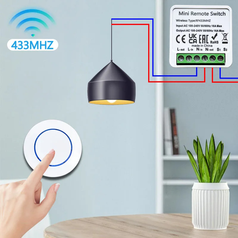 433HMz Wireless Light Switch 1 - đánh giá và giá Diy Electronics Button