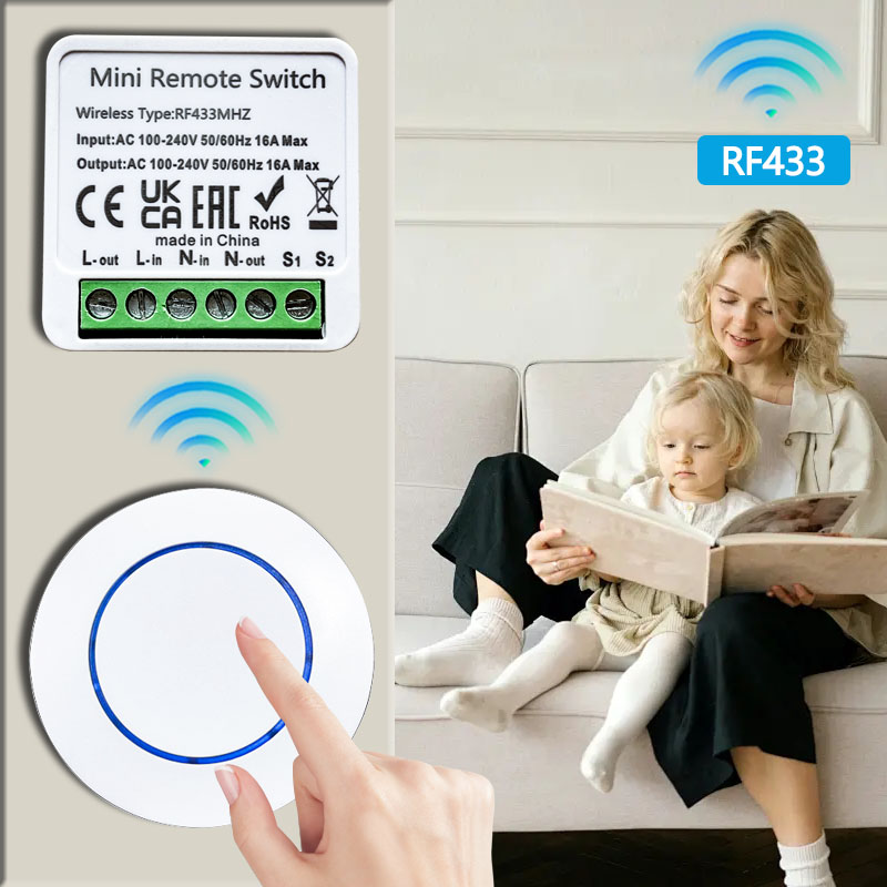 433HMz Wireless Light Switch 1 - đánh giá và giá Diy Electronics Button