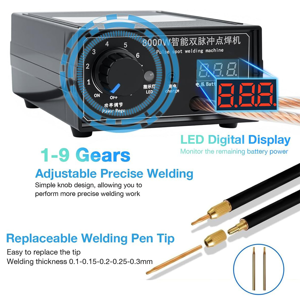 8000W Handheld Battery Spot We - đánh giá và giá Diy Electronics Spot Welder