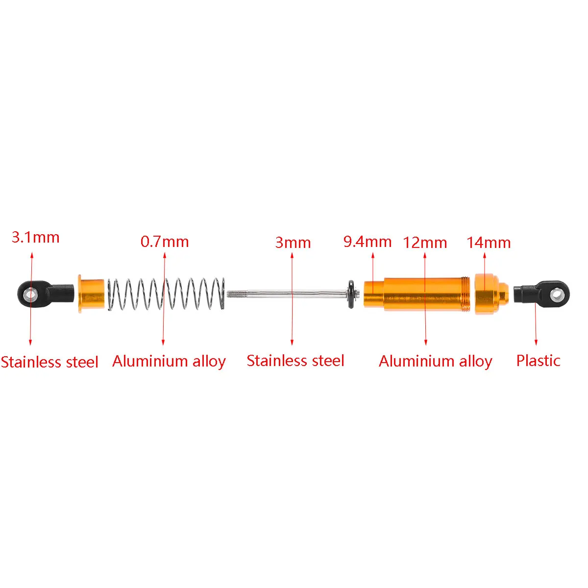 Aluminum Big Bore Shocks 75/85 - đánh giá và giá Diy Electric Car